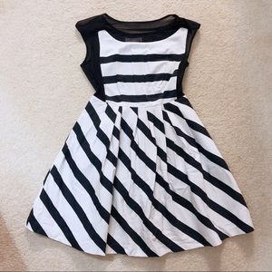 Vero Moda Black and White A-Line Dress